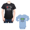 Conjunto Batería Papá y Hijo Calambur 100% algodón Polera y Body