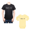 Conjunto CTRL+C CTRL+V Papá y Bebé Calambur 100% algodón Polera y Body