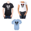 Conjunto Mickey Minnie Papá, Mamá y Hijo Calambur 100% algodón Poleras y Body