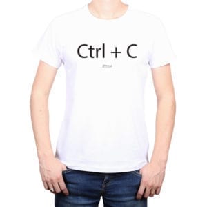 Polera Hombre Calambur 100% algodón diseño CTRL C blanco