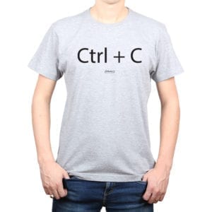 Polera Hombre Calambur 100% algodón diseño CTRL C gris