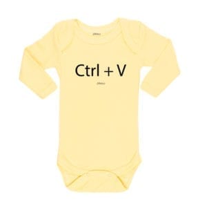Body Pilucho Bebé Calambur 100% algodón diseño CTRL+V amarillo