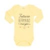 Body Pilucho Bebé Calambur 100% algodón diseño futuro hermano mayor amarillo