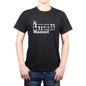 Polera Hombre Calambur 100% algodón diseño La Leyenda + Nombre negro
