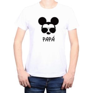 Polera Hombre Calambur 100% algodón diseño Mickey blanco