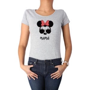 Polera Mujer Calambur 100% algodón diseño Minnie gris
