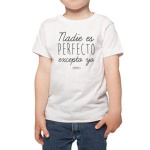 Calambur 100% algodón diseño nadie es perfecto excepto yo blanco