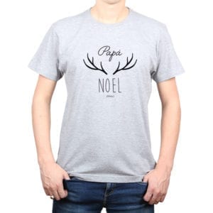 Polera Hombre Calambur 100% algodón diseño Papá Noel gris
