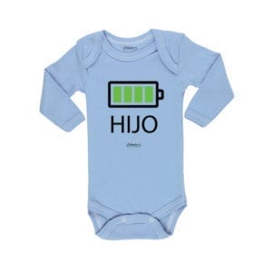 Body Pilucho Bebé Calambur 100% algodón diseño Hijo celeste