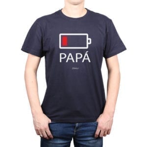 Polera Hombre Calambur 100% algodón diseño Batería azul marino