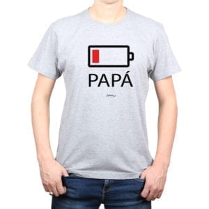 Polera Hombre Calambur 100% algodón diseño Batería gris
