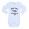 Body Pilucho Bebé Calambur 100% algodón diseño sorpresa serás abuela blanco