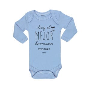 Body Pilucho Bebé Calambur 100% algodón diseño soy el mejor hermano menor azul