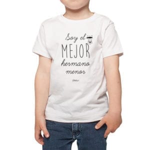 Calambur 100% algodón diseño soy el mejor hermano menor blanco