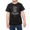 Polera niños Calambur 100% algodón diseño soy un siete negro