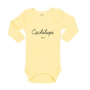 Body Pilucho Bebé Calambur 100% algodón diseño Cachilupi amarillo