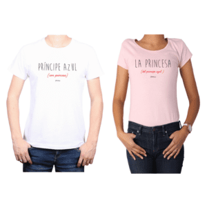 Conjunto Pareja Hombre Mujer 100% algodón Calambur diseño Príncipe Princesa