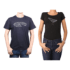 Conjunto Pareja Hombre Mujer 100% algodón Calambur diseño Pizza Negra