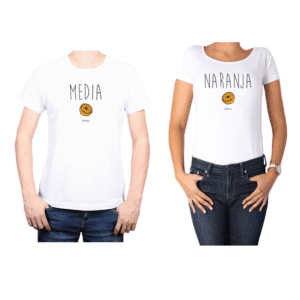 Conjunto Pareja Hombre Mujer 100% algodón Calambur diseño Media Naranja
