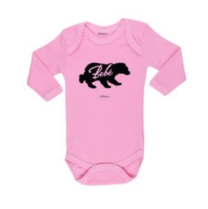 Body Bebé Calambur 100% algodón diseño Oso rosado