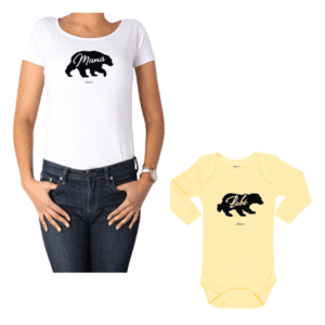 Conjunto Mamá Bebé 100% algodón Calambur diseño Oso