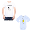 Conjunto Papá Bebé 100% algodón Calambur diseño Súper Gallo Súper Pollito
