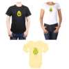 Conjunto familiar Papá Mamá Bebé 100% algodón Calambur diseño Palta