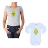 Conjunto Mamá Bebé 100% algodón Calambur diseño Palta