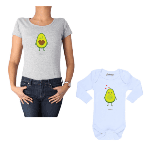 Conjunto Mamá Bebé 100% algodón Calambur diseño Palta
