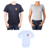Conjunto familiar Papá Mamá Bebé 100% algodón Calambur diseño Papas Ketchup