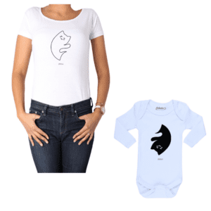 Conjunto Mamá Bebé 100% algodón Calambur diseño Yin Yang