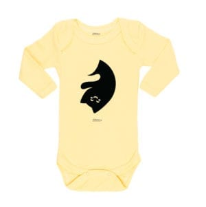 Body Bebé Calambur 100% algodón diseño Yin Yang amarillo