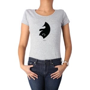 Polera Mujer Calambur 100% algodón diseño Yin Yang gris