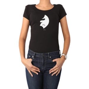 Polera Mujer Calambur 100% algodón diseño Yin Yang negro