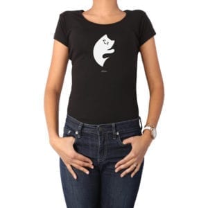 Polera Mujer Calambur 100% algodón diseño Yin Yang 2 negro