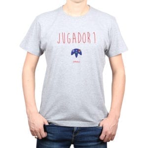 Polera hombre Calambur 100% algodón diseño Jugador 1 gris