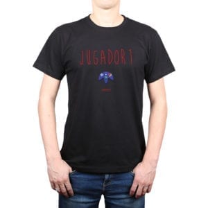 Polera hombre Calambur 100% algodón diseño Jugador 1 negro