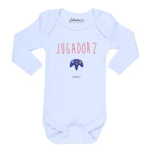 Body Bebé Calambur 100% algodón diseño Jugador 2 blanco
