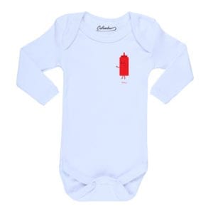 Body bebé Calambur 100% algodón diseño Ketchup blanco