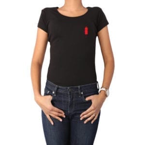 Polera Mujer Calambur 100% algodón diseño Ketchup negro