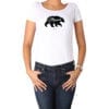 Polera Mujer Calambur 100% algodón diseño Oso Mamá blanco