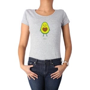 Polera Mujer Calambur 100% algodón diseño Palta llena gris