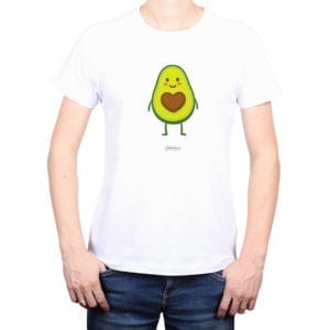 Polera Hombre Calambur 100% algodón diseño Palta blanco