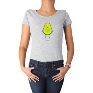 Polera Mujer Calambur 100% algodón diseño Palta vacia gris