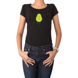 Polera Mujer Calambur 100% algodón diseño Palta vacia negro