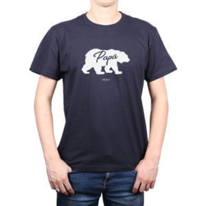 Polera Hombre Calambur 100% algodón diseño Oso Papá azul marino