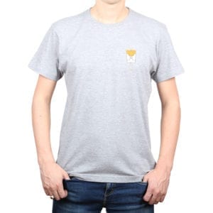 Polera hombre Calambur 100% algodón diseño Papas gris