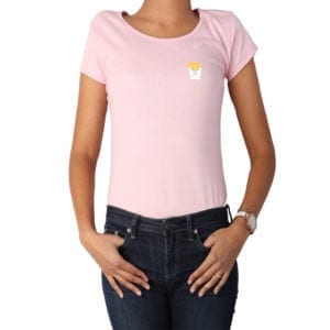Polera mujer Calambur 100% algodón diseño Papas rosado