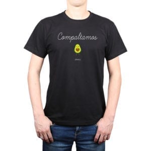 Polera Hombre Calambur 100% algodón diseño Compaltamos negro