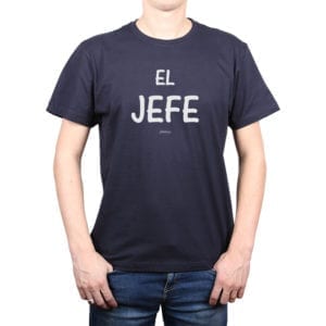 Polera Hombre Calambur 100% algodón diseño El Jefe azul marino
